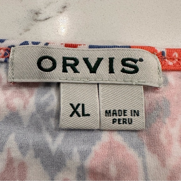 Orvis Womens Ikat 3/4 Sleeve Tee Shirt Tunic Size XL Colorful Modal Stretch NWT - Picture 10 of 14